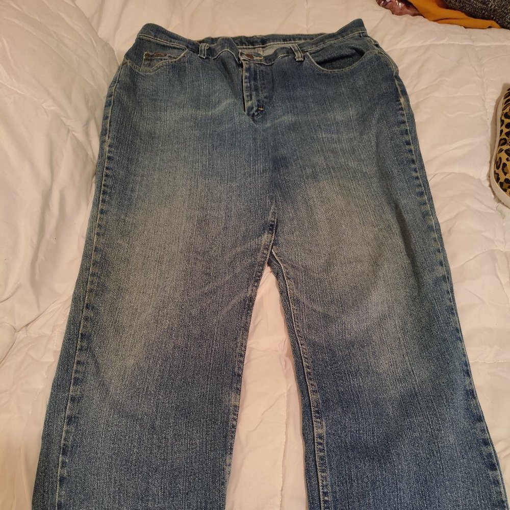 Denim Wash Straight Leg Jeans